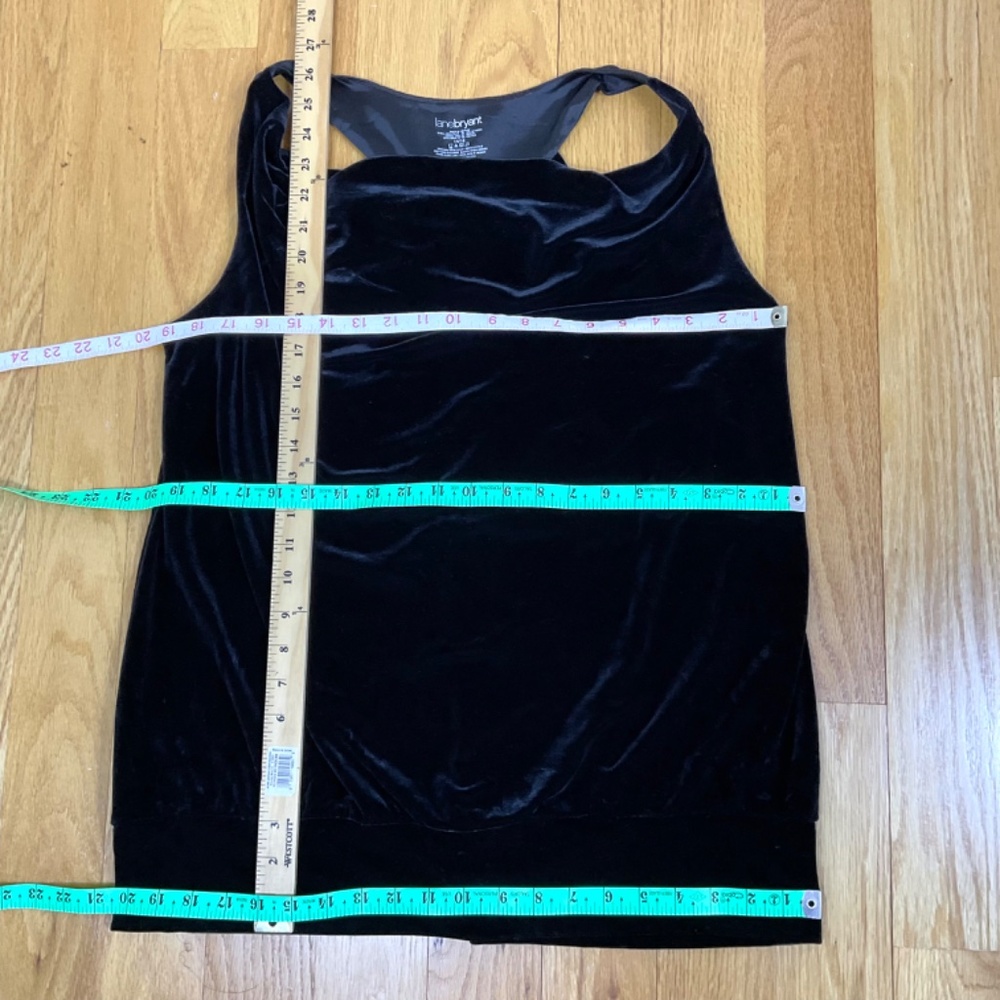 Lane Bryant Top Black Velvet Sleeveless (14/16) - Picture 6 of 6